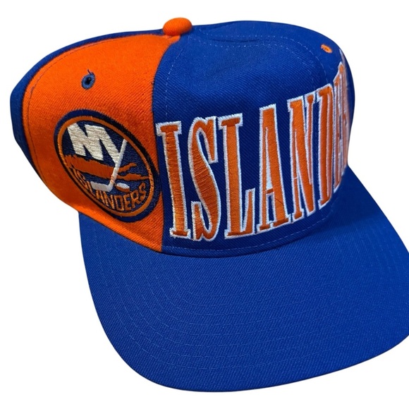 Vtg 1990s Starter New York Islanders NHL Hockey Tri Power Snapback Cap Hat - Picture 2 of 6